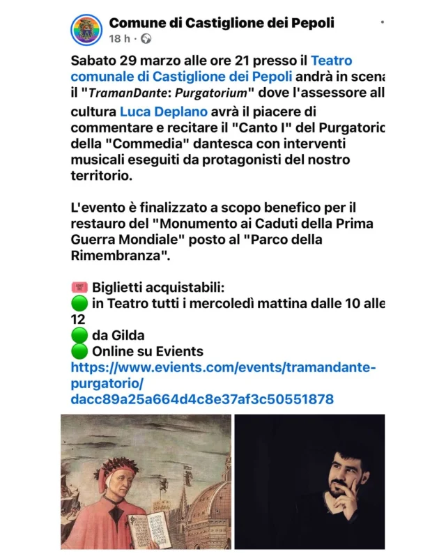 🌟 Vivi la cultura a Castiglione dei Pepoli! 🌟

Partecipa all’evento culturale e prenota il tuo soggiorno all’Appartamento Simona: il rifugio perfetto per una pausa tra arte, tradizioni e relax. 🏡✨

📅 29/03/2025
📍 Castiglione dei Pepoli

#AppartamentoSimona #CastiglioneDeiPepoli #EventiCulturali #TurismoBologna
